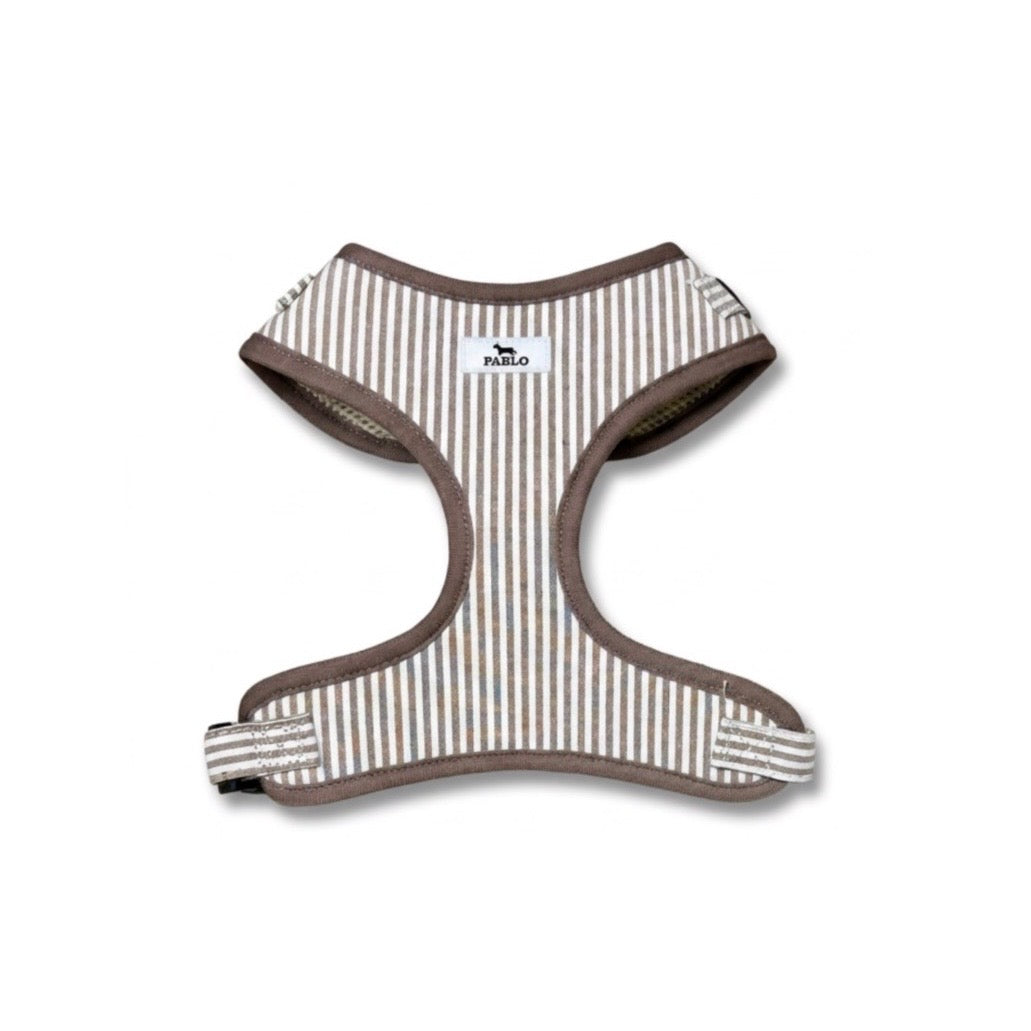 “PABLO” brown stripe harness - רתמה פסים חומה ״פאבלו״