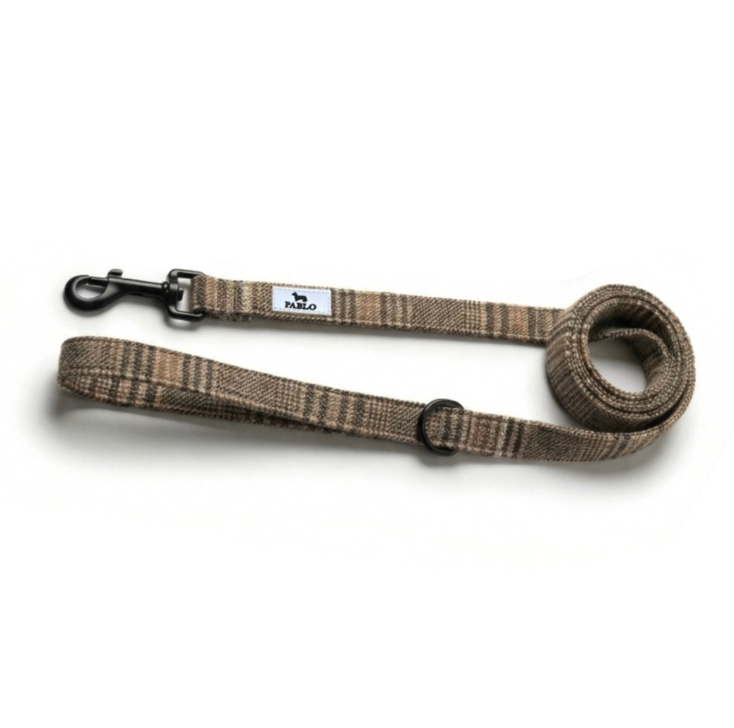 Burbery leash - רצועה חומה עם משבצות